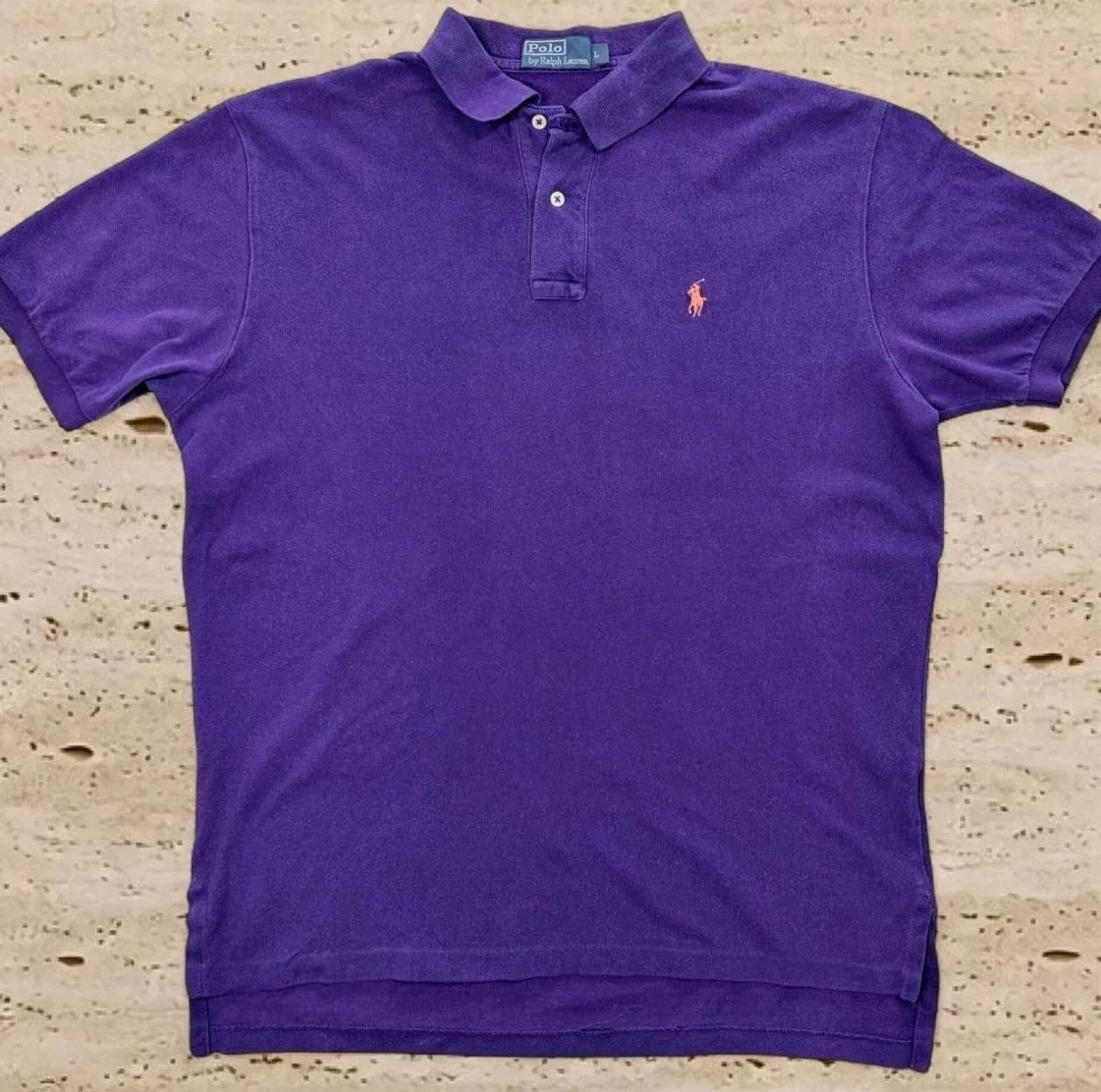 Vintage Polo Ralph Lauren Purple Polo Shirt Large 2000s Orange Pony — photo 3