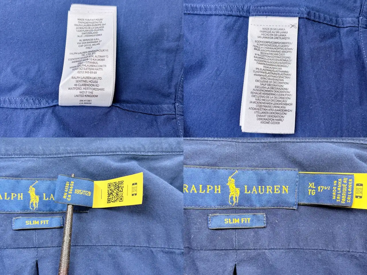 Polo Ralph Lauren Slim Fit Stretch Poplin Shirt XL Navy – photo 7