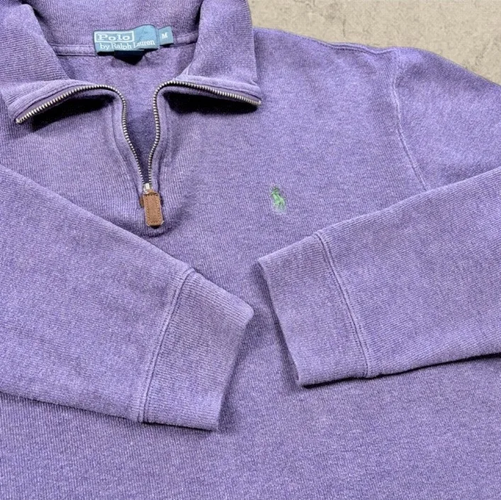Polo Ralph Lauren Heather Purple Quarter Zip Sweatshirt – Medium — photo 2