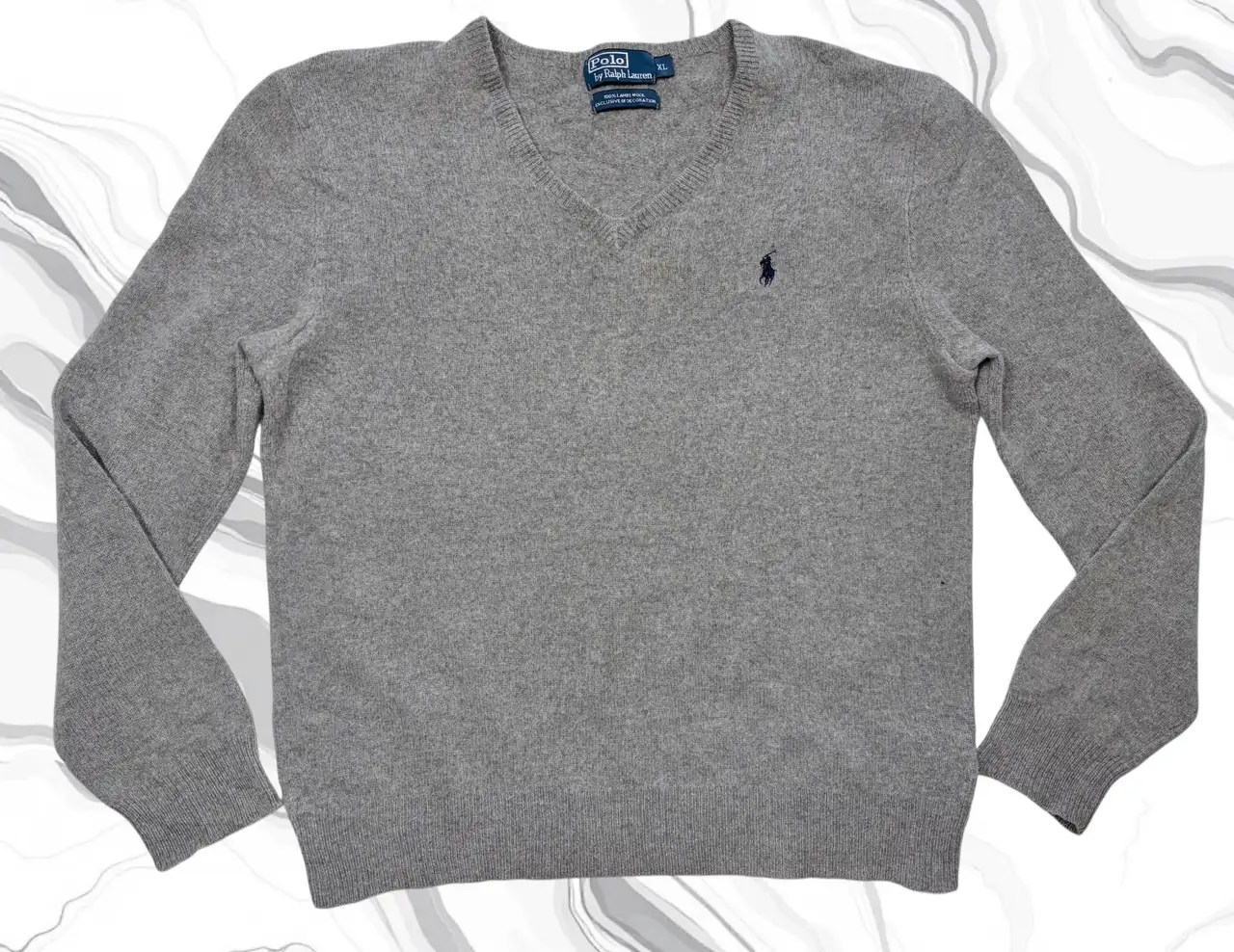 Polo Ralph Lauren 100% Lambswool V-Neck XL Grey – photo 4