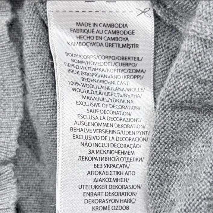 Polo Ralph Lauren 100% Washable Merino Wool Grey V-Neck Jumper — photo 7