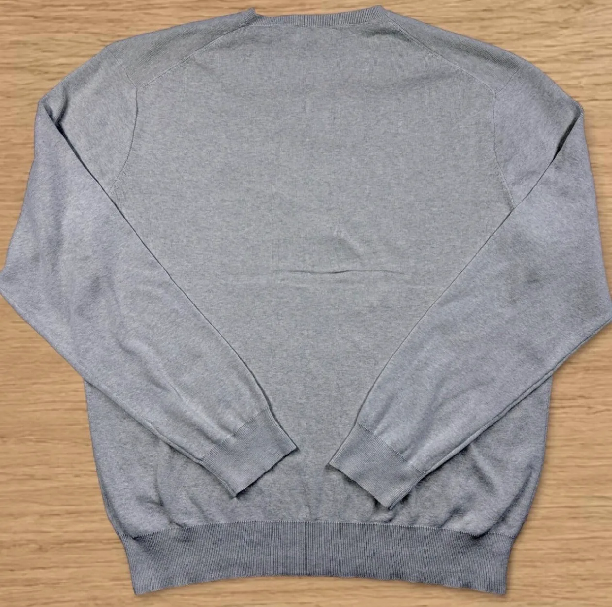 Ralph Lauren Pima Cotton V-Neck Knit XL Grey Black Pony — photo 5