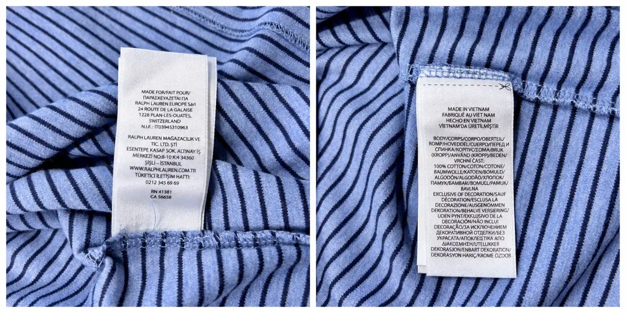 Polo Ralph Lauren Men's XL Custom Slim Fit Blue Navy Striped Cotton Polo Shirt – photo 8