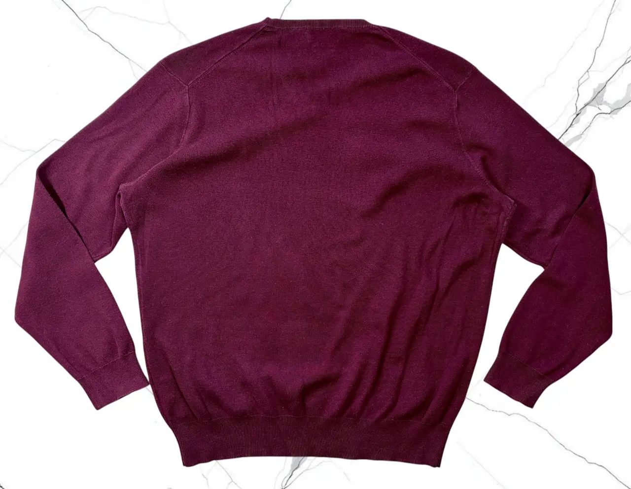 Polo Ralph Lauren Burgundy Pima Cotton V-Neck Jumper L – photo 5