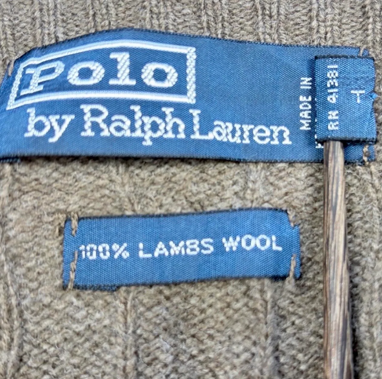 Vintage 90s Polo Ralph Lauren Italian Yarn Lambswool Cable Knit XL — photo 7