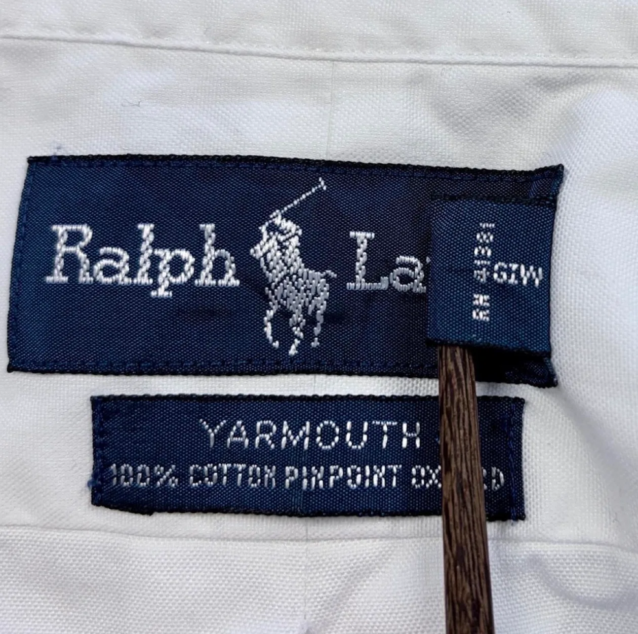 Vintage 90s Ralph Lauren Yarmouth White Pinpoint Oxford Shirt 17-34 / XL — photo 6