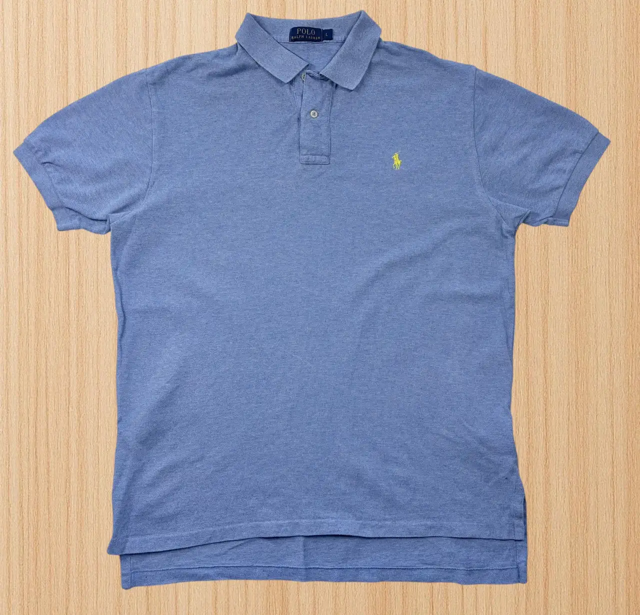 Polo Ralph Lauren Light Blue Piqué Polo Shirt Yellow Pony L – photo 3