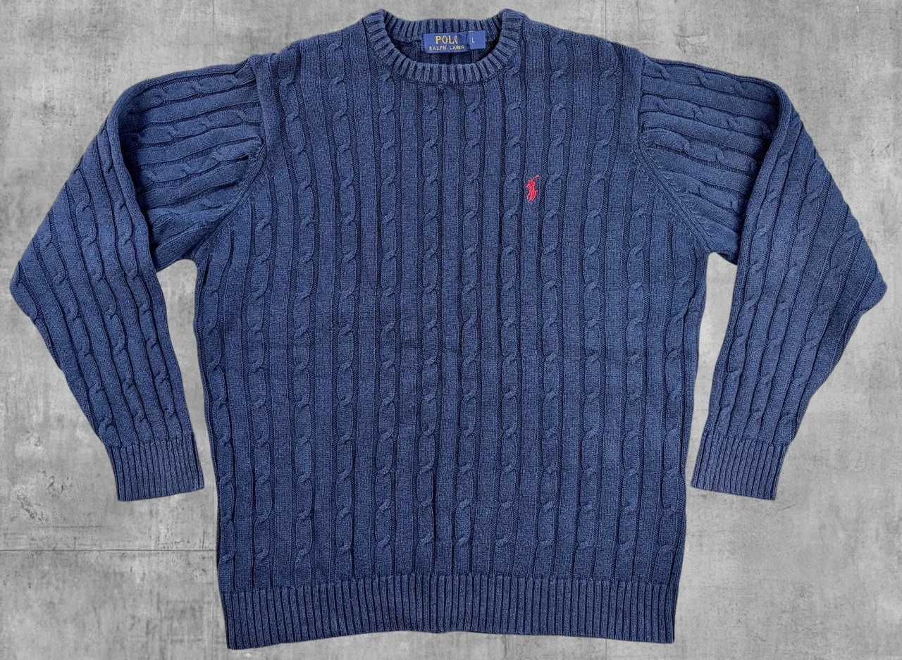 Polo Ralph Lauren Navy Cable Knit Jumper L – photo 3