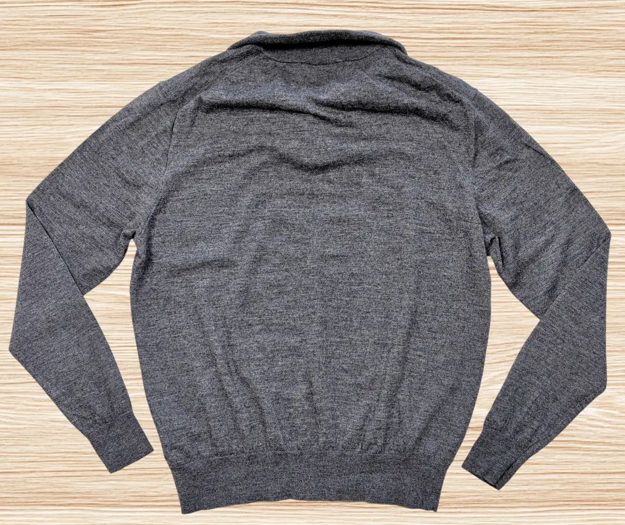 Polo Ralph Lauren 100% Merino Wool Grey Button Neck Jumper XL – photo 4