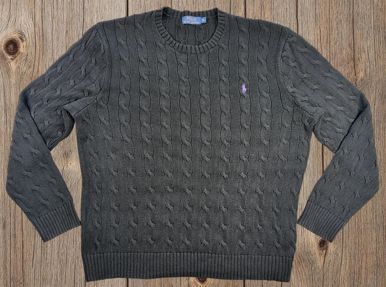 Polo Ralph Lauren Black Cable Knit Jumper XL – photo 3