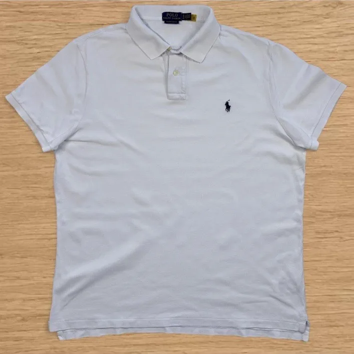 Polo Ralph Lauren White Custom Slim Fit Polo XL — photo 3