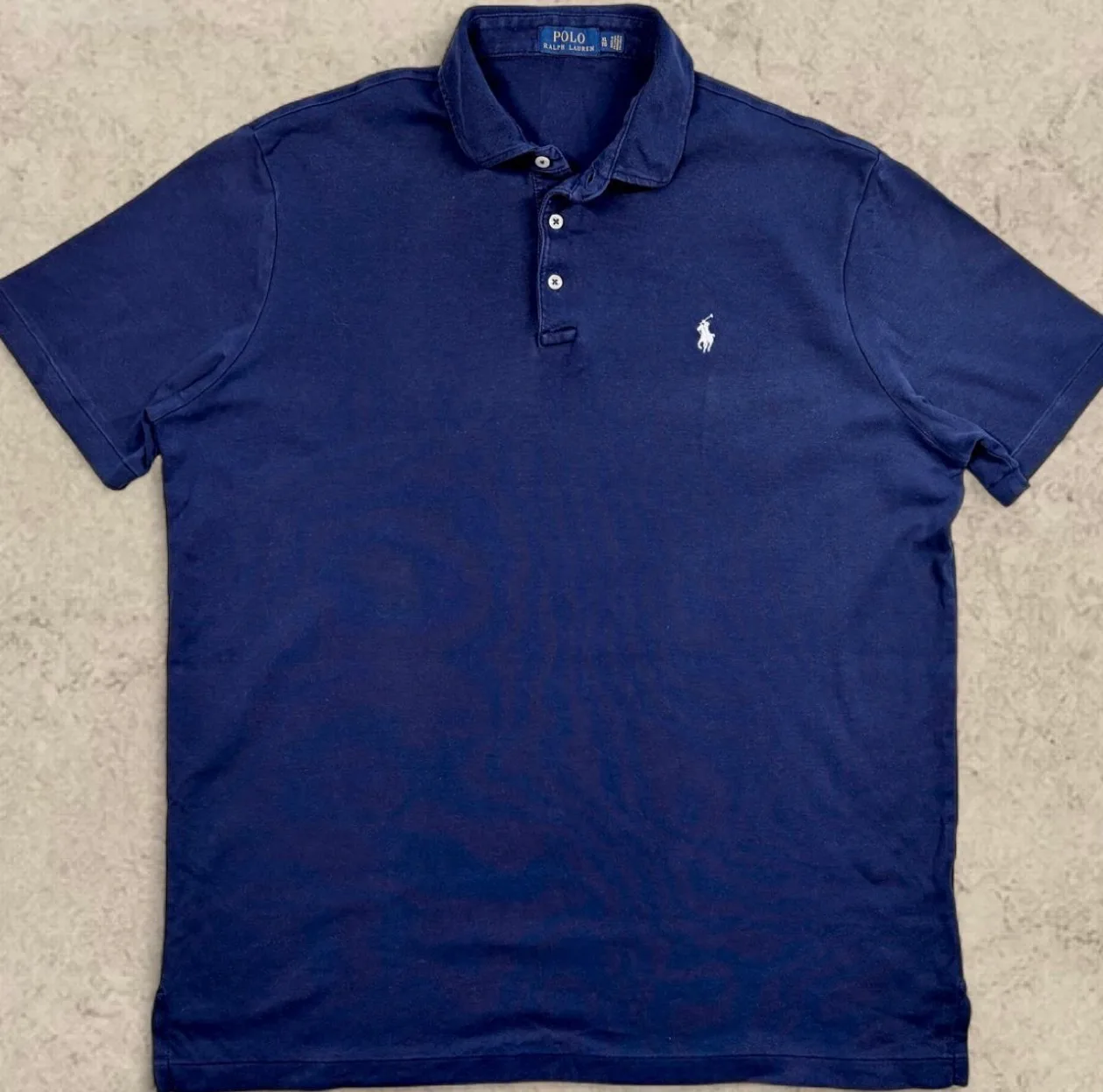 Polo Ralph Lauren Navy Blue Polo Shirt White Pony Men’s XL — photo 3