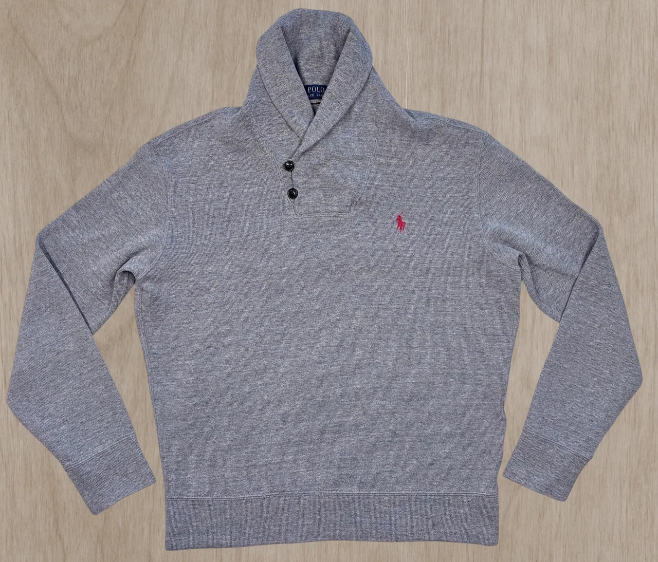 Polo Ralph Lauren Grey Shawl Collar Cotton Sweater M – photo 3