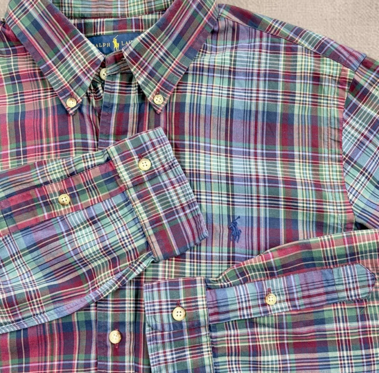 Polo Ralph Lauren Madras Plaid Slim Fit Shirt – Men’s L — photo 2