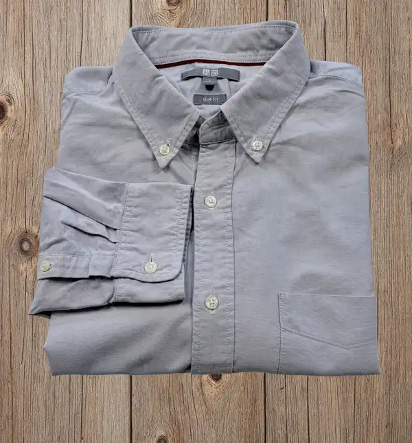 UNIQLO Men's Slim Fit Oxford Shirt L – Grey