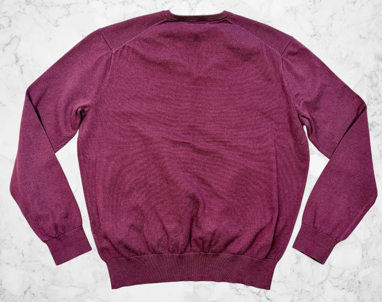 Polo Ralph Lauren Pima Cotton V-Neck Jumper M Burgundy – photo 5