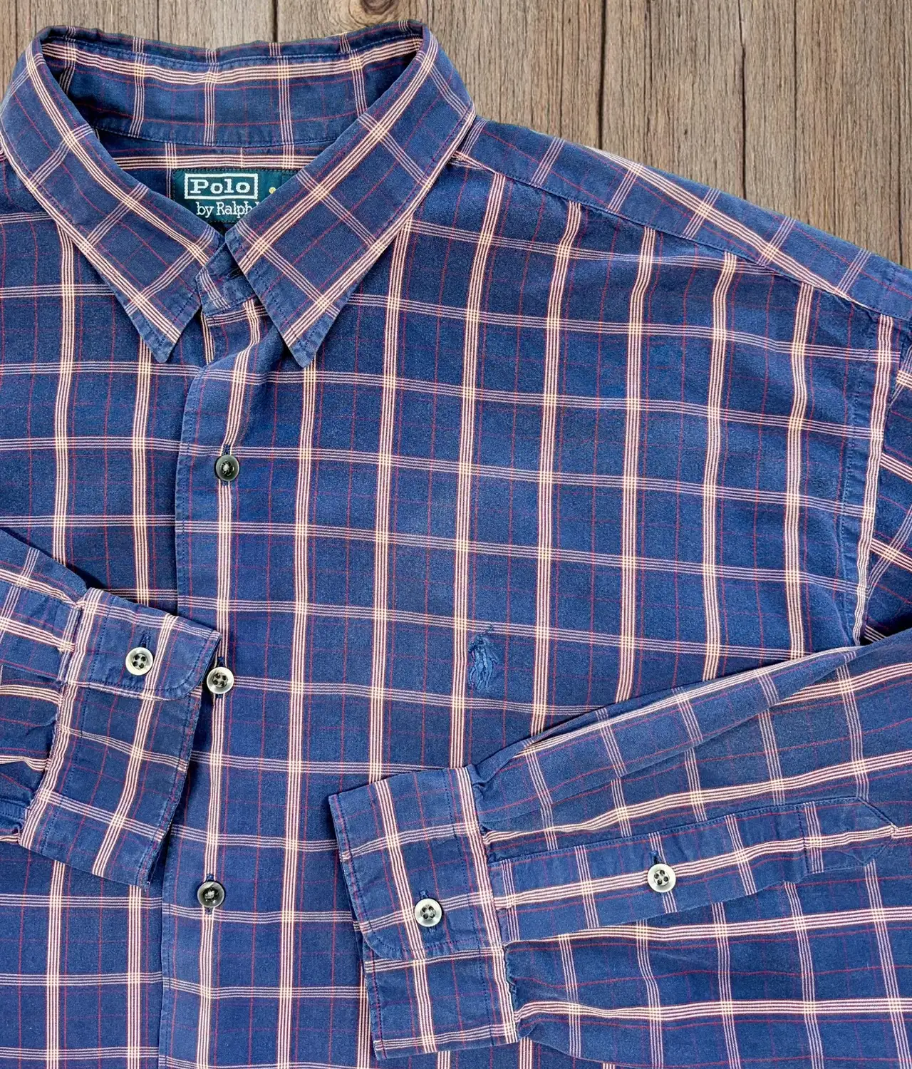 Polo Ralph Lauren Marlowe XL Navy Red Check 100% Cotton Shirt – photo 2