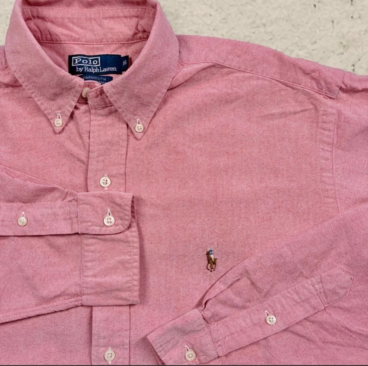 Polo Ralph Lauren Vintage Yarmouth Rose Pink Oxford Shirt – Men’s L / 16 — photo 2