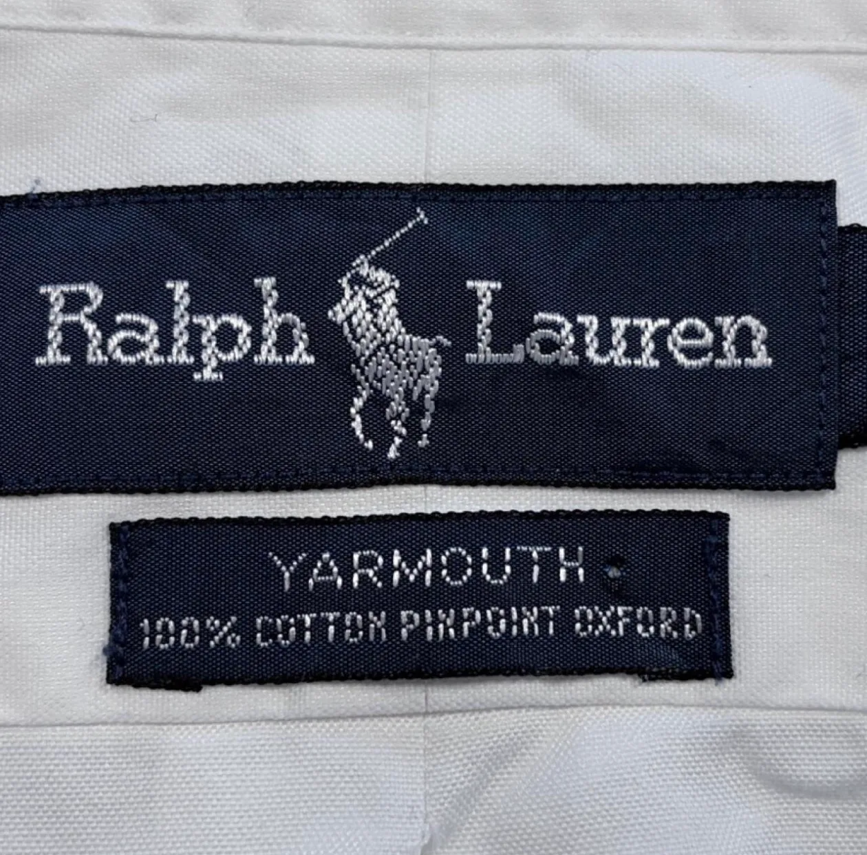 Vintage 90s Ralph Lauren Yarmouth White Pinpoint Oxford Shirt 17-34 / XL — photo 5