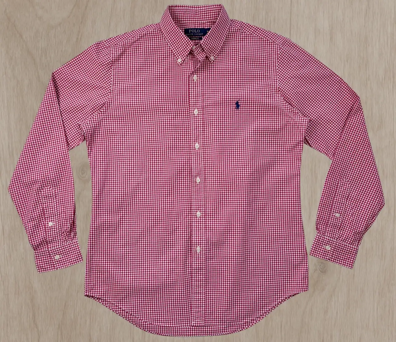 Polo Ralph Lauren Red White Gingham Custom Fit Shirt Mens M – photo 3