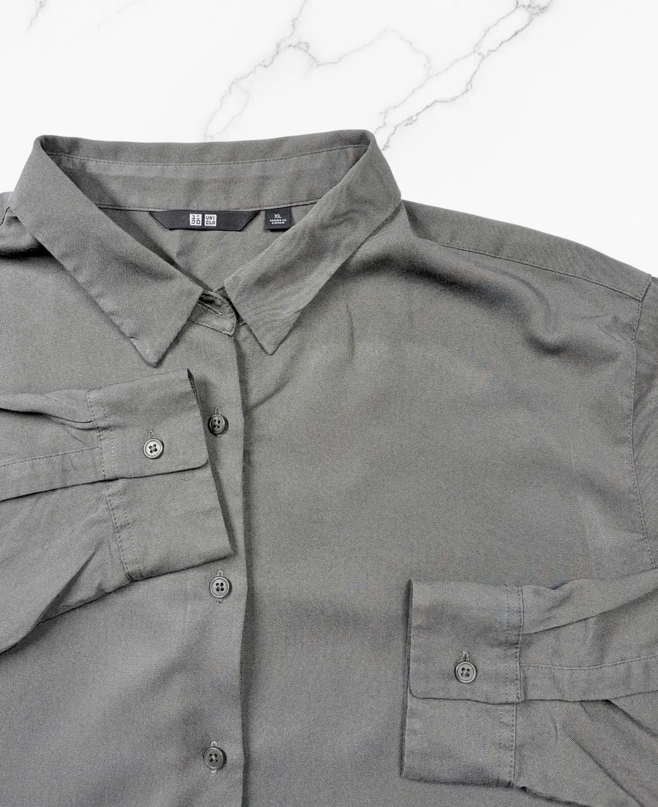 Uniqlo Women's Rayon Blouse XL Grey – photo 2