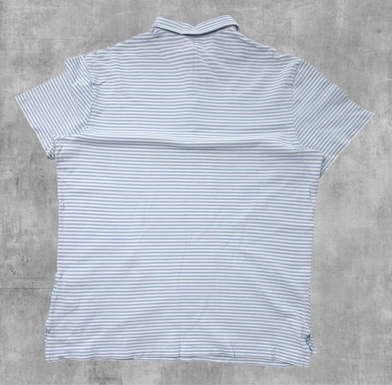 Polo Ralph Lauren Featherweight Mesh Polo Shirt L Blue White Striped Orange Pony – photo 4