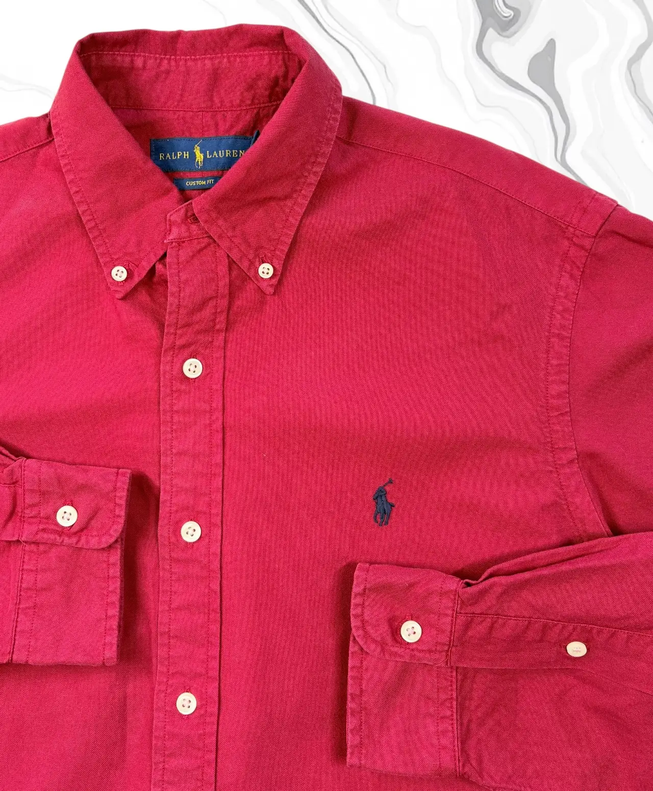 Polo Ralph Lauren Red Custom Fit Oxford Button Down Shirt Men's M – photo 2