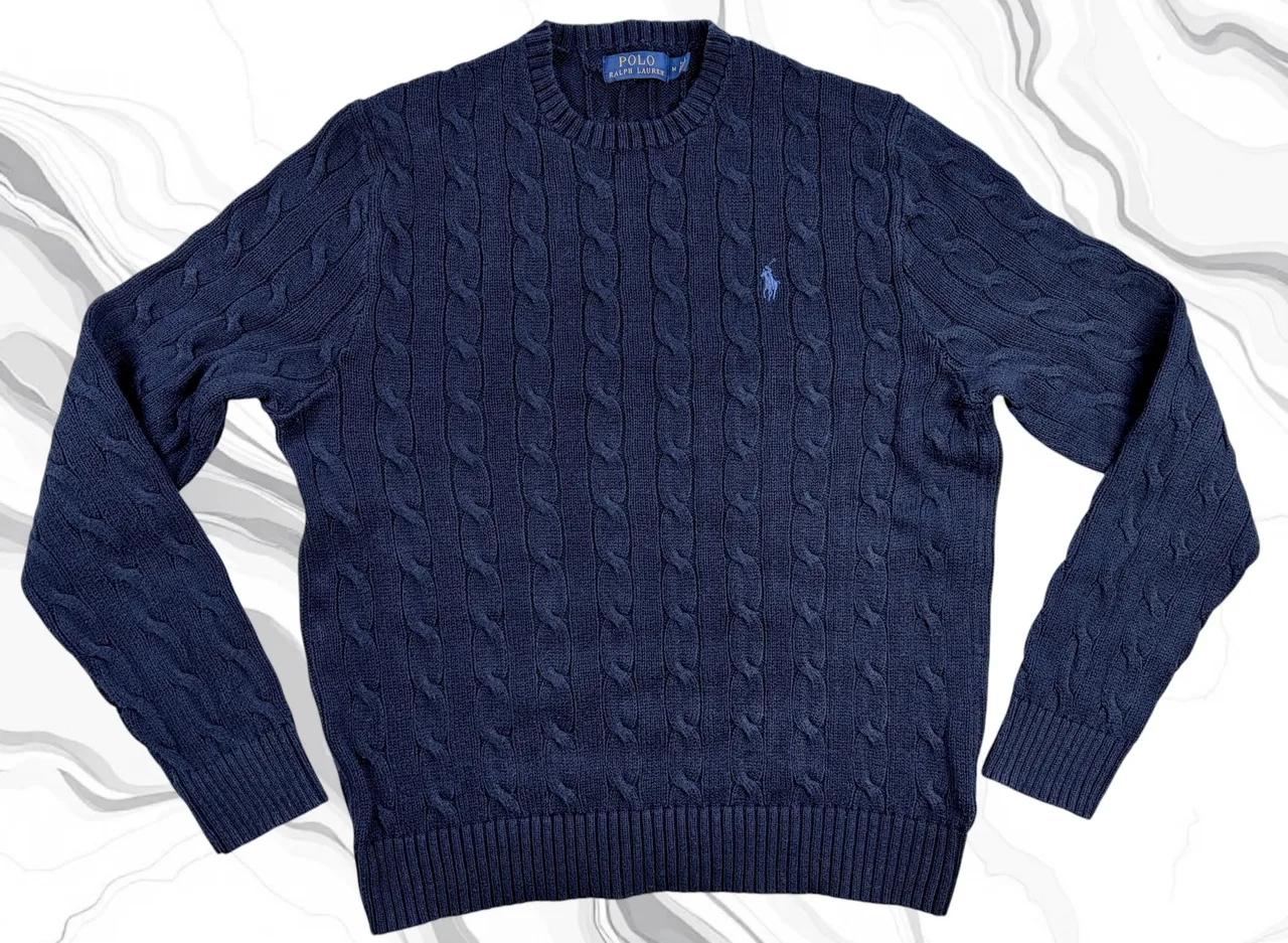 Polo Ralph Lauren Navy Cable Knit Jumper M – photo 4