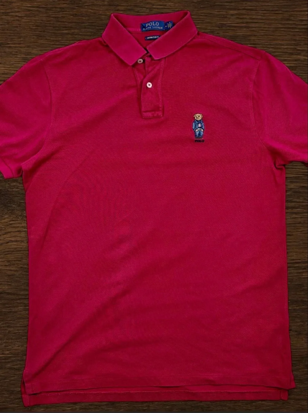 Polo Ralph Lauren Polo Bear Red Custom Slim Fit Polo M — photo 4