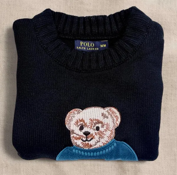Polo Ralph Lauren Polo Bear Black Wool Blend Sweater Men’s M Custom Fit