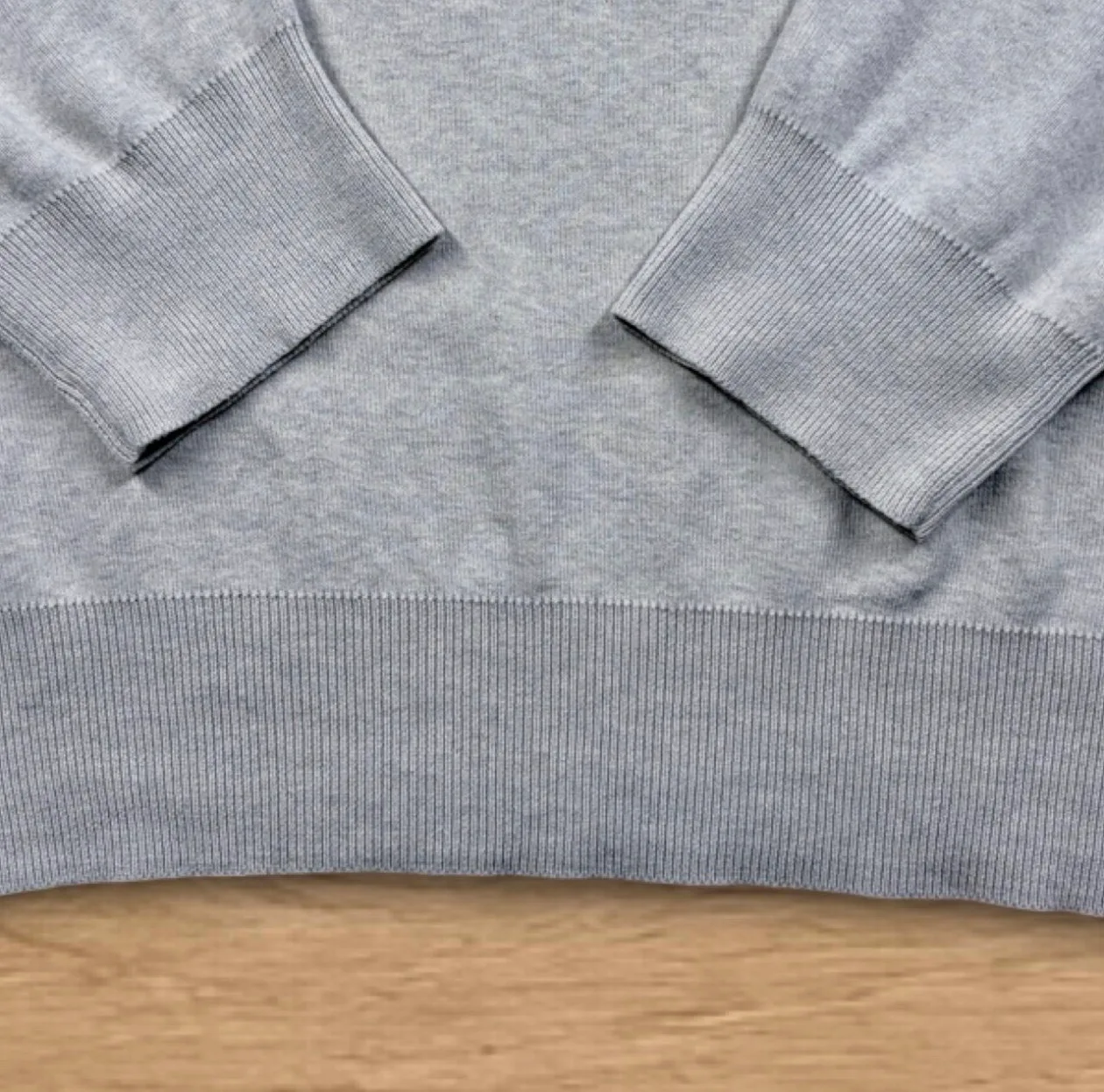Ralph Lauren Pima Cotton V-Neck Knit XL Grey Black Pony — photo 6