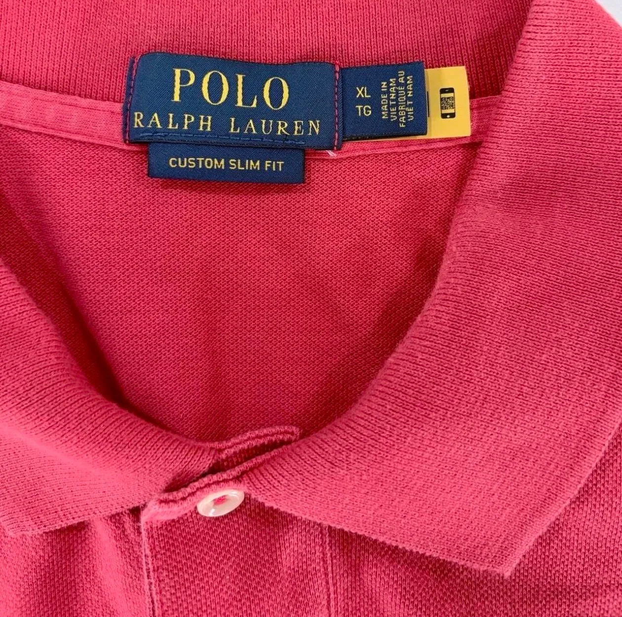 Vintage-Inspired Polo Ralph Lauren Custom Slim Fit Polo | Coral Red | XL — photo 5