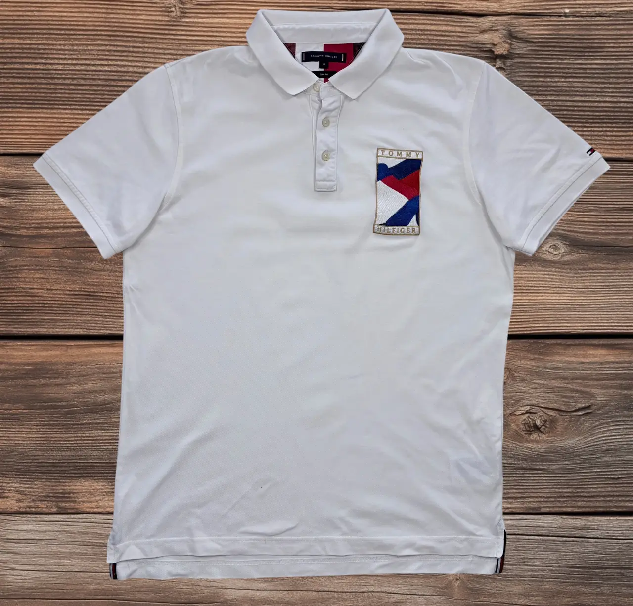 Tommy Hilfiger Icon Wavy Flag White Polo XL – photo 3