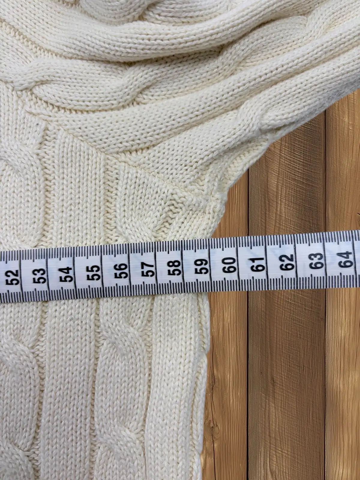 Polo Ralph Lauren Men's XL Cream Cable-Knit Cotton Jumper – photo 5