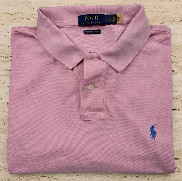 Ralph Lauren Dusty Pink Polo XL | Blue Custom Slim Fit