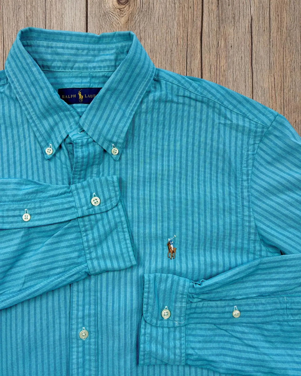 Ralph Lauren Turquoise Stripe Cotton Shirt – L – photo 2