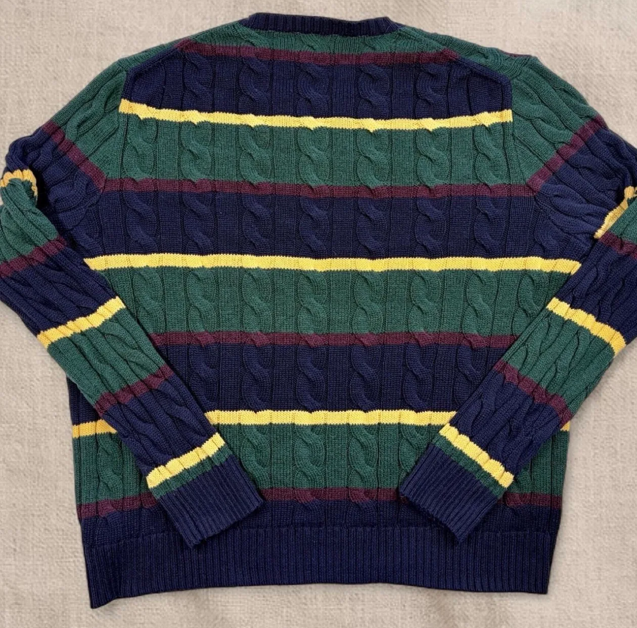 Polo Ralph Lauren Striped Cable Knit Sweater Large — photo 5