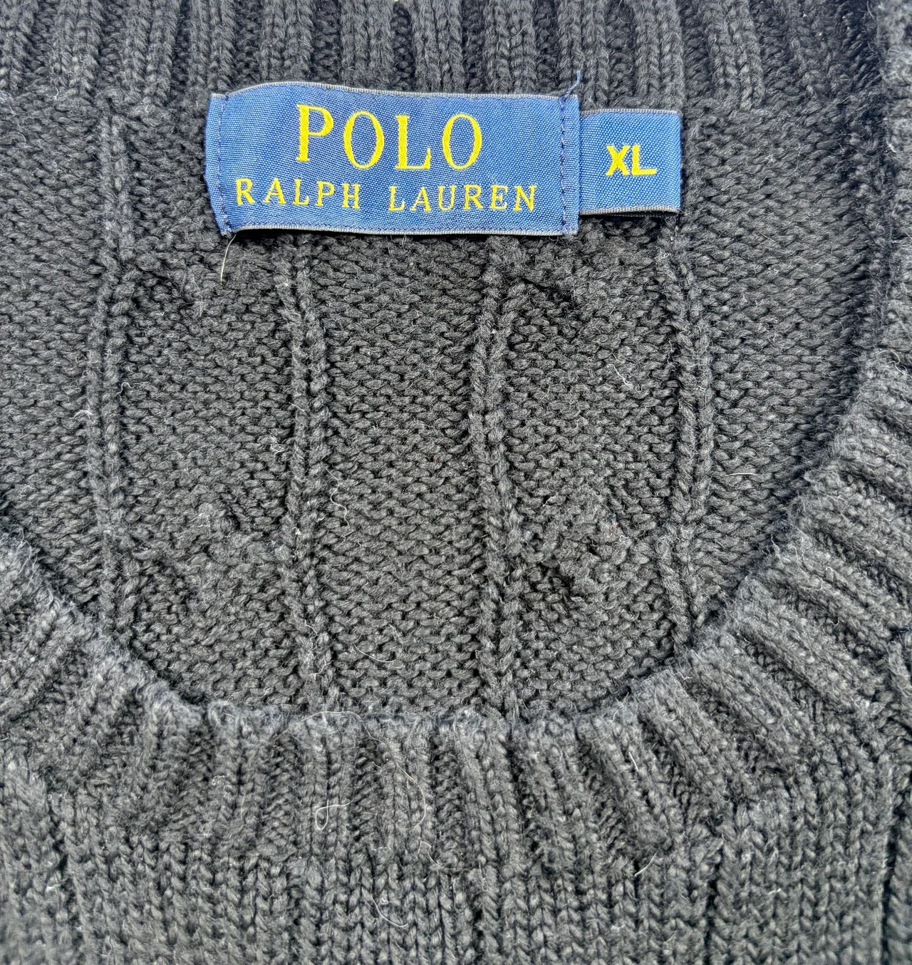 Polo Ralph Lauren Black Cable Knit Jumper XL – photo 9