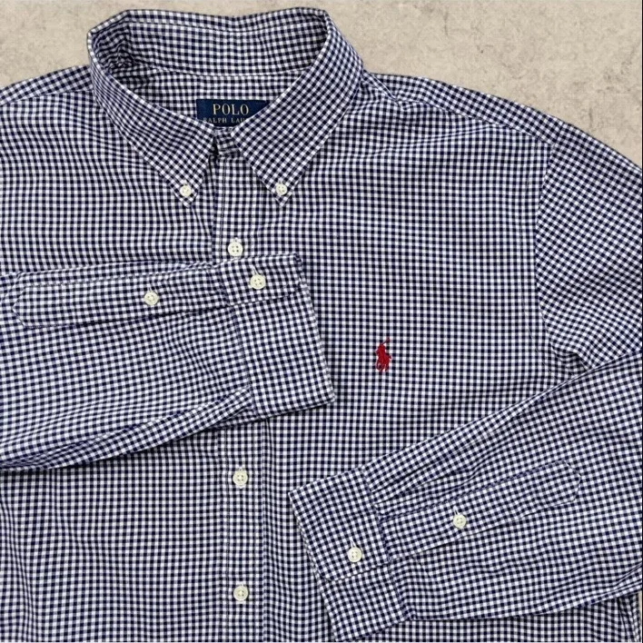 Polo Ralph Lauren Navy Gingham Shirt Red Pony – XL — photo 2