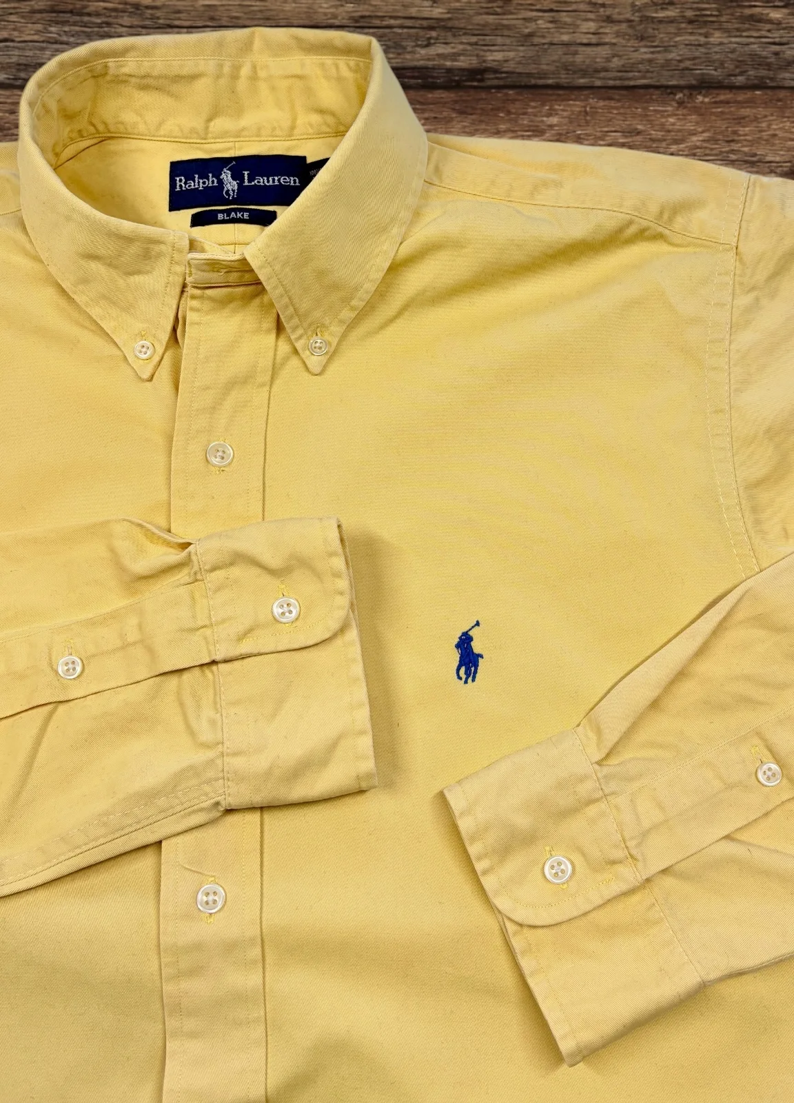 Vintage Ralph Lauren Blake Yellow Oxford Shirt L – photo 2
