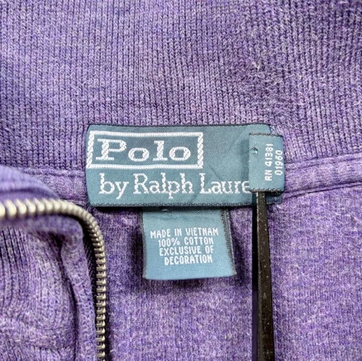 Polo Ralph Lauren Heather Purple Quarter Zip Sweatshirt – Medium — photo 5