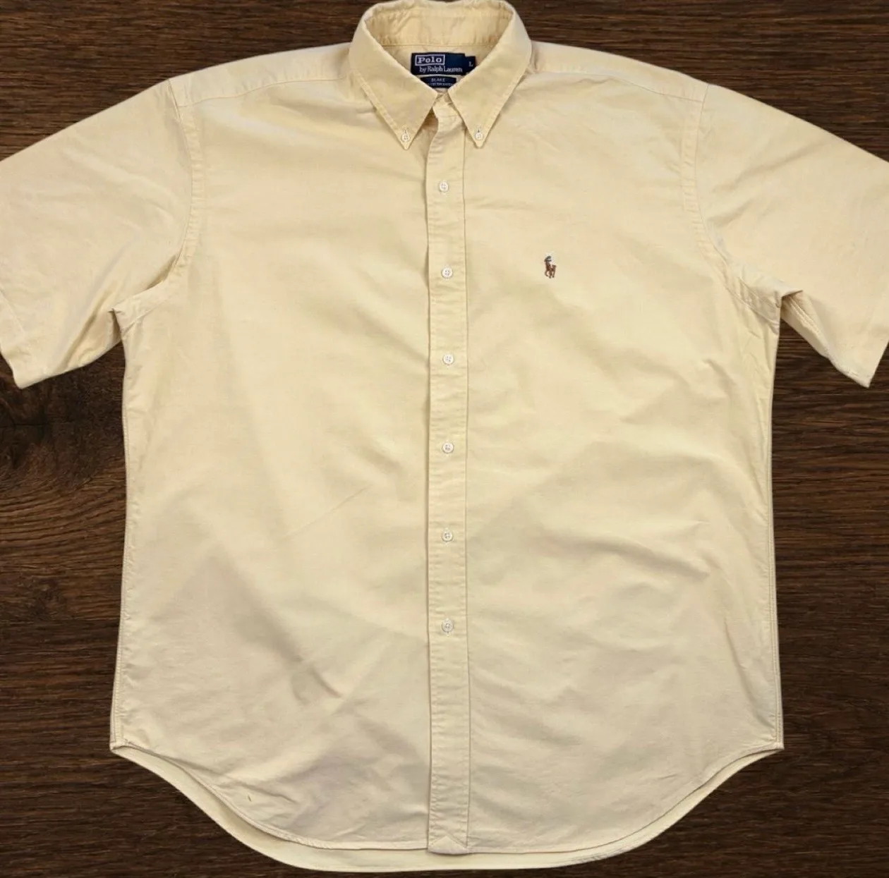 Vintage 90s Polo Ralph Lauren Blake Yellow Oxford Shirt L — photo 3