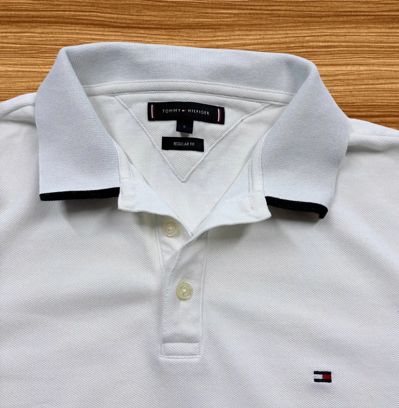 Tommy Hilfiger White Regular Fit Polo L – Statement New York Collar – photo 2
