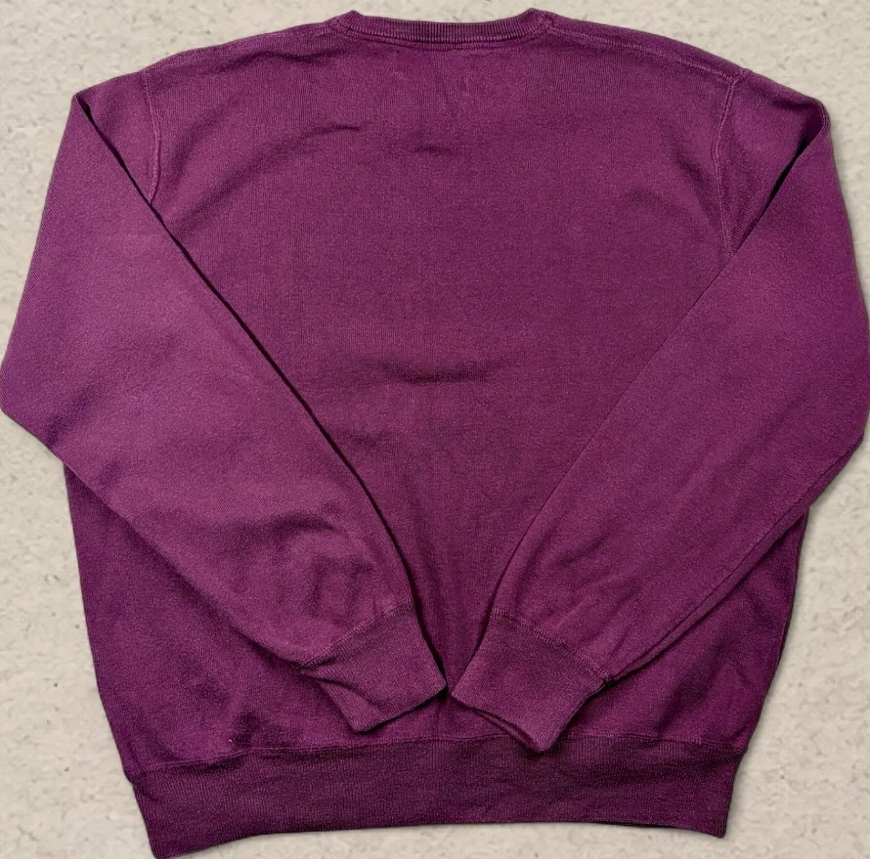 Vintage Polo Ralph Lauren XL Plum Cotton Crewneck Jumper Green Pony — photo 4