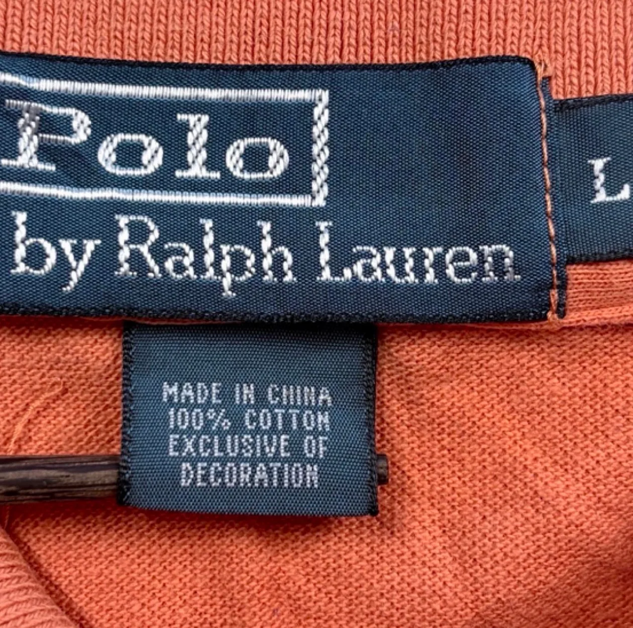 Vintage Polo Ralph Lauren Orange Green Pony Polo Shirt L — photo 5