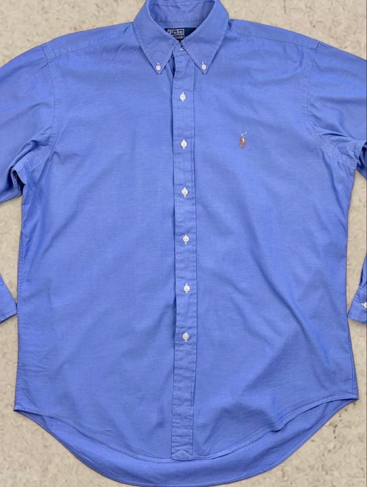 Vintage Polo Ralph Lauren Yarmouth Blue Oxford Shirt 16 / L — photo 3