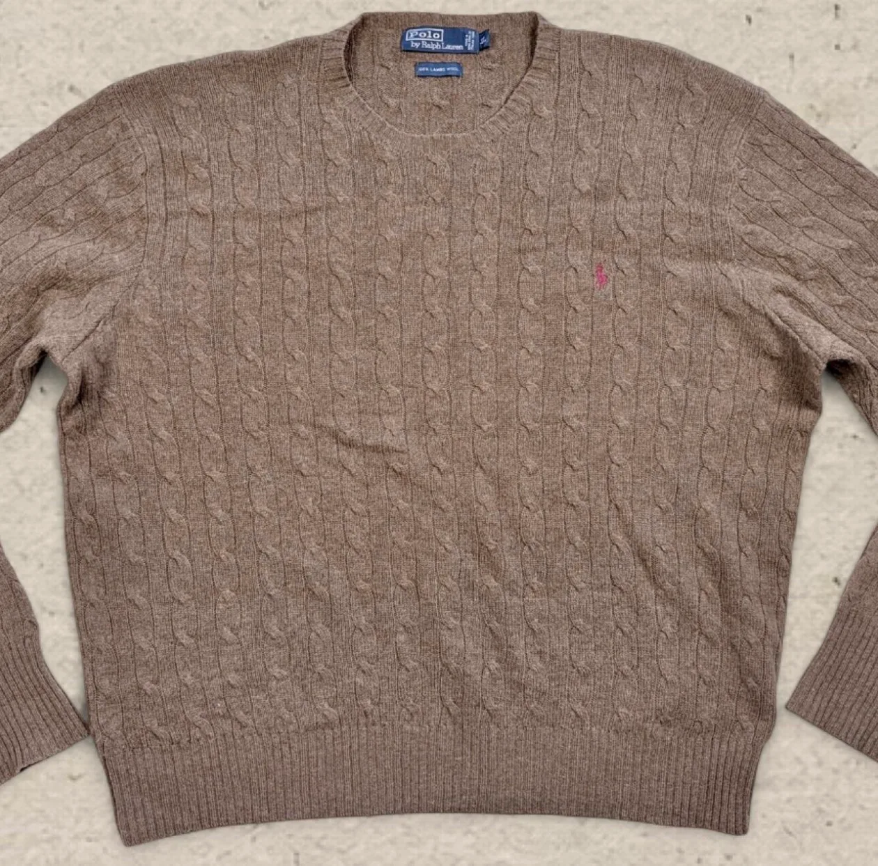 Vintage 90s Polo Ralph Lauren Italian Yarn Lambswool Cable Knit XL — photo 3