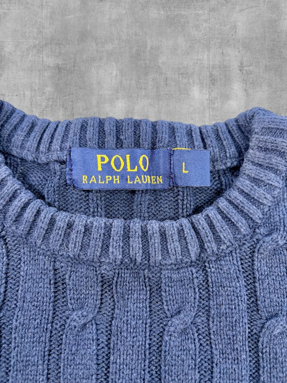Polo Ralph Lauren Navy Cable Knit Jumper L – photo 6
