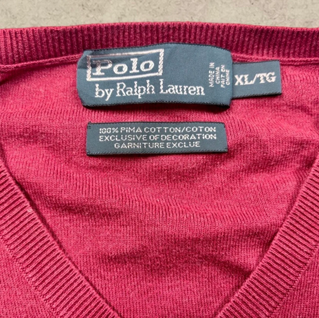 Vintage Polo Ralph Lauren Pima Cotton V-Neck Jumper XL — photo 5