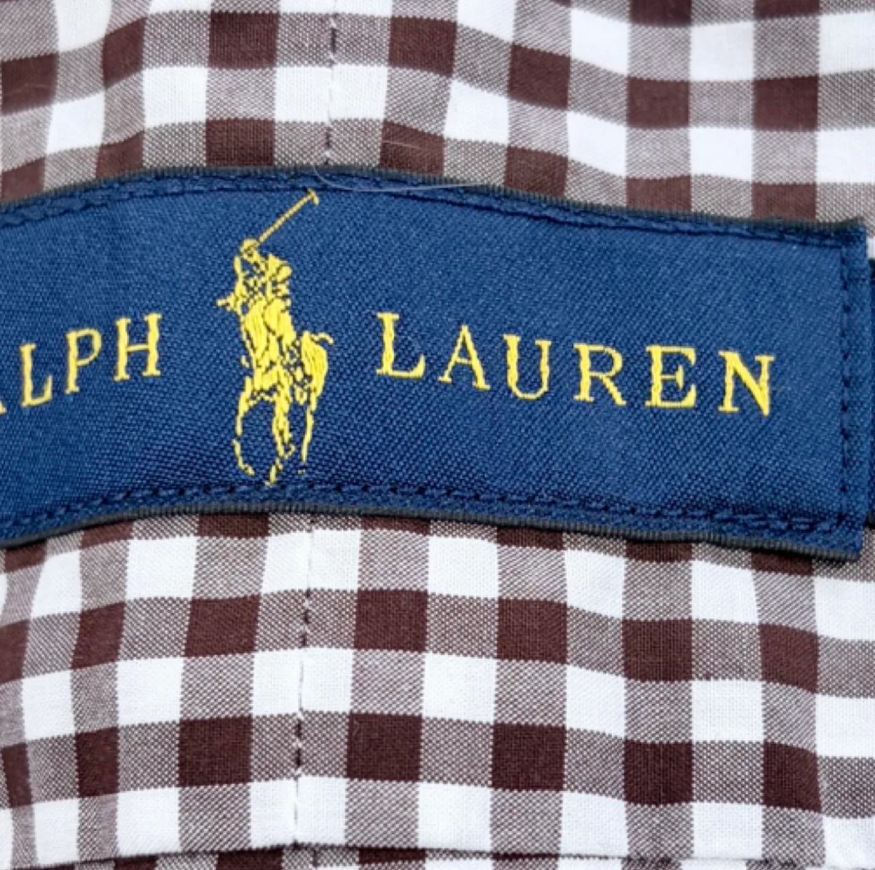 Ralph Lauren Men’s XL Brown Gingham Check Shirt Blue Pony — photo 5